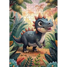 Karizma Tablo Ahşap Mdf Puzzle Yapboz Sevimli Dinozor 500 Parça 50*70 cm