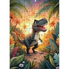 Karizma Tablo Ahşap Mdf Puzzle Yapboz Sevimli Dinozor 120 Parça 25*35 cm