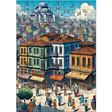 Tablomega Ahşap Mdf Puzzle Yapboz Istanbul'da Bir Semt 120 Parça 25*35 cm