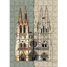 Tablomega Ahşap Mdf Puzzle Yapboz Bina Eskizi 120 Parça 25*35 cm