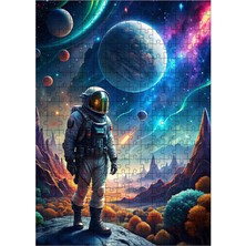 Karizma Tablo Ahşap Mdf Puzzle Yapboz Uzay ve Astronot 255 Parça 35*50 cm