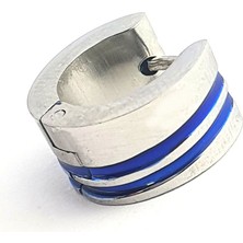 mavi şeritli 316L anti alerjik cerrahi çelik erkek Tek küpe