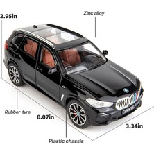 Dabo 1:24 Bmw X5 Suv Model Araba Oyuncak Için Uyumlu, Çinko Alaşım Geri Çekin Oyuncak Araba Çocuklar Için Ses ve Işık ile Erkek Kız Hediye (Siyah) (Yurt Dışından)