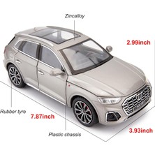 Dabo Audi Q5 Suv Model Araba Için 1/24 Uyumlu, Çinko Alaşım Geri Çekin Oyuncak Araba Çocuklar Için Ses ve Işık ile Erkek Kız Hediye (Gri) (Yurt Dışından)