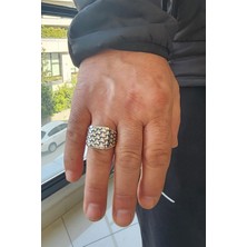Ose Shop  925AYAR Gümüş Tasarım Hasır Erkek Yüzük