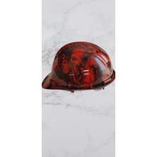 Pongee Rock Baret Özel Red Kurukfa  El Yapımı Baskı Kaliteli Ergonomik PGREDKURU300