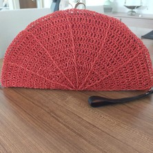 NV Sisters Kırmızı Yazlık Hasır Kadın El Çantası 41 x 21