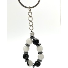 Yıldız Doğal Taş Sertifikalı Rutilli Kuvars Doğal Taş Anahtarlık 8mm