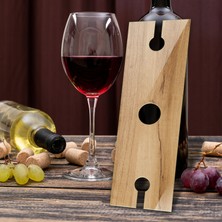 Decorita Cam Şarap Şişesi ve Kadeh Tutucu | Bella | 10CM x 32CM