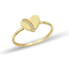 ÇGK KUYUMCULUK Taşlı Kalpli Altın Yüzük YZKKCGK004