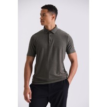 Jakamen Haki Slim Fit Desenli Polo Yaka T-shirt