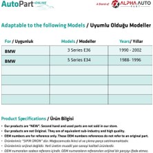 Alpha Auto Part Bmw E34 ve E36 Için Kontak Şaftı Kilit Silindir Mili