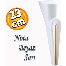 Badem10 Nota Mobilya Kanepe Sehpa Tv Ünitesi Koltuk Ayağı Baza Ayakları Beyaz Altın Gold Sarı 23 cm
