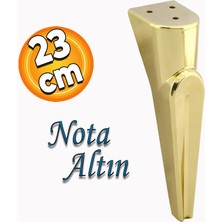 Badem10 Nota Mobilya Kanepe Sehpa Tv Ünitesi Koltuk Ayağı Baza Ayakları Altın Gold 23 cm