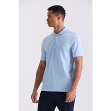 Jakamen Mavi Slim Fit Polo Yaka Erkek T-Shirt