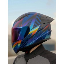 Ls2 Rapıd 2 Race Optik Kask+Gökkuşağı Cam+Spoıler (Şeffaf+Gökkuşağı Cam)