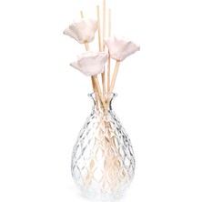 Missi 250 ml Kabartmalı Cam Şişe Çiçek Taş Bambu Çubuklu Hanımeli Oda Kokusu