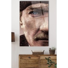 Duvar Sanatı Mustafa Kemal Atatürk Portresi Cam Tablo, Ev, Ofis ve Okul Duvar Dekoru, Hediyelik, Büyük Tablo