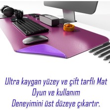 Deri Mousepad Oyuncu 80X40CM Matı Laptop ve Bilgisayar Uyumlu Geniş Gaming Masa Sümeni ve Mouse Pad Ofis Uyumlu Mürdüm