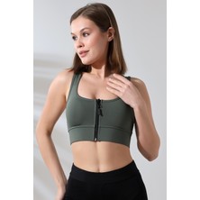 Emfure Pedli Fermuarlı Spor Büstiyer - Sports Bra / Crop Destekli Spor Sütyeni