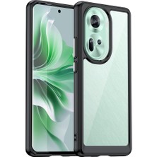 Laimtop Oppo RENO11 Için Şeffaf Pc Arka Tpu Tampon Telefon Kılıfı - Siyah (Yurt Dışından)