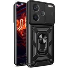 MTK Moveteck Xiaomi Redmi Note 13 Pro Plus Kılıf Kamera Korumalı Sürgülü Yüzüklü Armor Military Tank Kızaklı Kapak