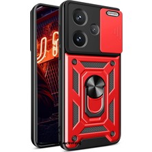 MTK Moveteck Xiaomi Redmi Note 13 Pro Plus Kılıf Kamera Korumalı Sürgülü Yüzüklü Armor Military Tank Kızaklı Kapak