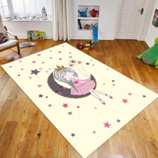 Viyana Home Dijital Baskılı Kaymaz Taban Yıkanabilir Çocuk Odası Oyun Halısı, V-Çocuk-13-Krem,