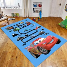 Viyana Home Dijital Baskılı Kaymaz Taban Yıkanabilir Çocuk Odası Oyun Halısı, V-Çocuk-03-Mavi,