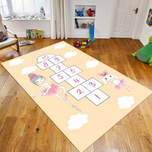 Viyana Home Dijital Baskılı Kaymaz Taban Yıkanabilir Çocuk Odası Oyun Halısı, V-Çocuk-04-Turuncu,