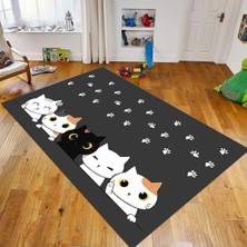 Viyana Home Dijital Baskılı Kaymaz Taban Yıkanabilir Çocuk Odası Oyun Halısı, V-Çocuk-49-Antrasit,