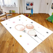 Viyana Home Dijital Baskılı Kaymaz Taban Yıkanabilir Çocuk Odası Oyun Halısı, V-Çocuk-24-Beyaz,
