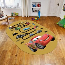 Viyana Home Dijital Baskılı Kaymaz Taban Yıkanabilir Oval Çocuk Odası Oyun Halısı, V-O-Çocuk-03-Turuncu,