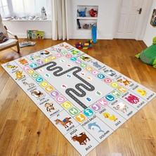 Viyana Home Dijital Baskılı Kaymaz Taban Yıkanabilir Çocuk Odası Oyun Halısı, V-Çocuk-44-Renlki,