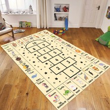 Viyana Home Dijital Baskılı Kaymaz Taban Yıkanabilir Çocuk Odası Oyun Halısı, V-Çocuk-36-Krem,