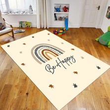 Viyana Home Dijital Baskılı Kaymaz Taban Yıkanabilir Çocuk Odası Oyun Halısı, V-Çocuk-14-Krem,