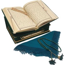 Kişiye Özel Rahleli Hediye Orta Boy Kuranı Kerim Tespih-Örtü(Yeşil)
