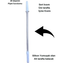 2 L 2 Lt Pipetli Motivasyonel Su Matarası Suluk Tritan Spor Salonu Su Şişesi Suluk Çok Renkli Plast