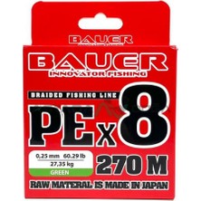 Bauer Pe 8x Yeşil Ip Misina 270 Metre 0.12 mm - 270 M