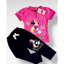 Asil Öztürk Baby & Kids Kız Çocuk Minnie Mouse Deniz Kızı Alt Üst Pijama Takımı Kısa Kollu