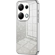 4U Sky Xiaomi Redmi Için Not 13 Pro 4g Elektro Kaplama Kabuk Degrade Glitter Slim-Fit Tpu Cep Telefonu Kılıfları-Gümüş (Yurt Dışından)