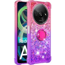 4U Sky Xiaomi Redmi Için A3 Kılıf Tpu Glitter Sıvı Kickstand Telefon Kapağı-Pembe + Mor (Yurt Dışından)