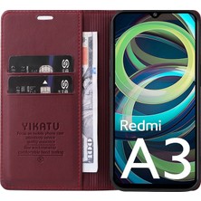 4U Sky Xiaomi Redmi Için A3 Kılıf Gizli Manyetik Adsorpsiyon Deri Telefon Kapağı-Şarap Kırmızısı (Yurt Dışından)