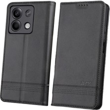 4U Sky Xiaomi Redmi Note 13 5g Kılıf Pu Deri Flip Folyo Telefon Kılıfı, Kart Tutuculu-Siyah (Yurt Dışından)