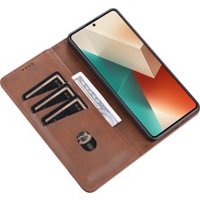 4U Sky Xiaomi Redmi Note 13 5g Kılıf Pu Deri Flip Folyo Telefon Kılıfı, Kart Tutuculu-Siyah (Yurt Dışından)