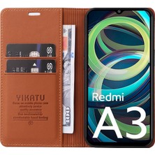 4U Sky Xiaomi Redmi Için A3 Kılıf Gizli Manyetik Adsorpsiyon Deri Telefon Kapağı-Kahverengi (Yurt Dışından)