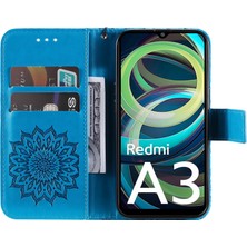 4U Sky Xiaomi Redmi A3 Kılıf Stand Fonksiyonlu Deri Telefon Kapağı-Mavi (Yurt Dışından)