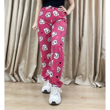 Betimoda Kadın %100 Pamuk Nefes Alan Kumaş Lastikli Bel Desenli Baskılı Pijama Altı