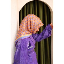 Silk Home Twill Ipek Eşarp Somon Lila Taba Yavruağzı 11424-64