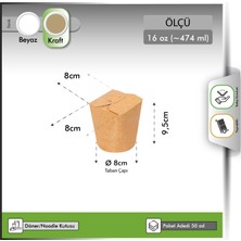 Orego Karton Noodle ve Döner Box Kraft 16 Oz - 100 Adet